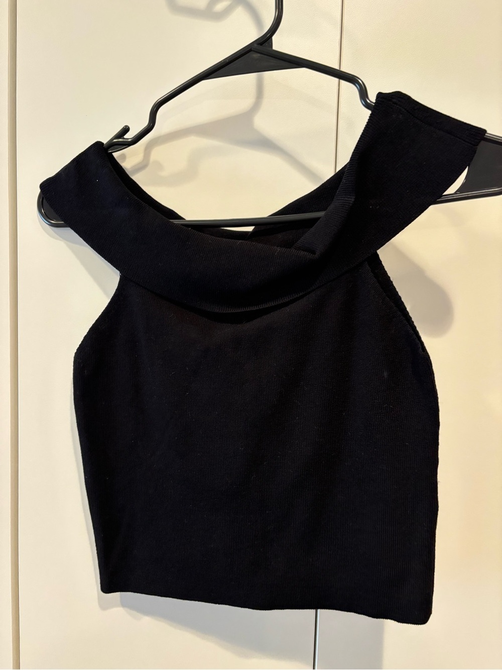 H&M One-Shoulder Black Knit Top